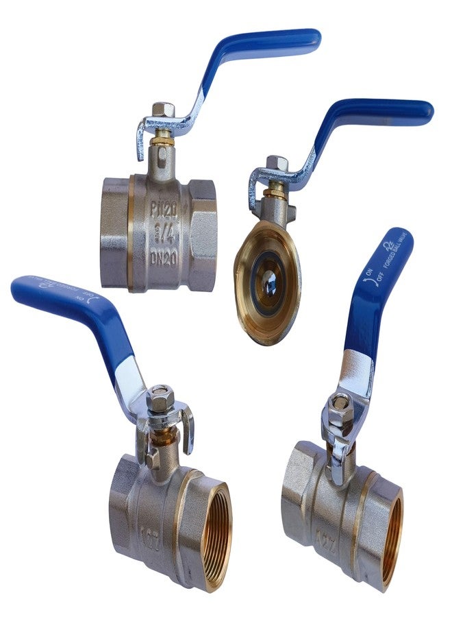 ES EKSAFAR ESEKSAFAR Heavy BSP Thread Brass Forged Ball Valve Female Nickel Plated Ball Valves with Seal/Teflon Tape set (3/4" BSPT Ball Valve) - Image 3